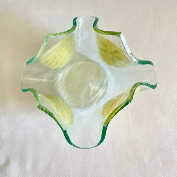Hand Blown Glass Sand Dollar Design Candle Tealight Holder Painted Beach Coastal - Picture 6 of 7